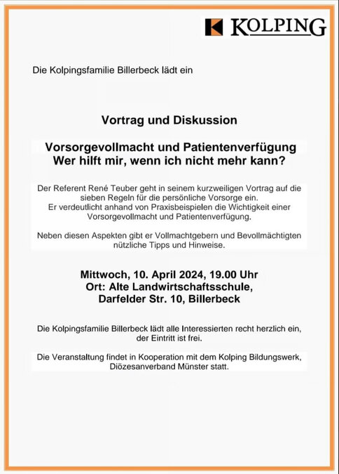 Vortrag Diskussion zur Vorsorgevollmacht