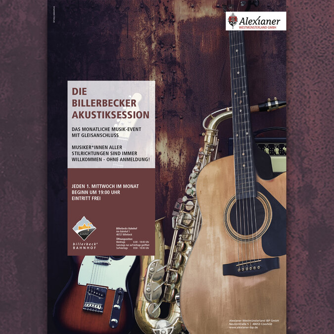 Plakatmotiv der Akustiksession - Michael Cords & AdobeStock Plakatmotiv der Akustiksession